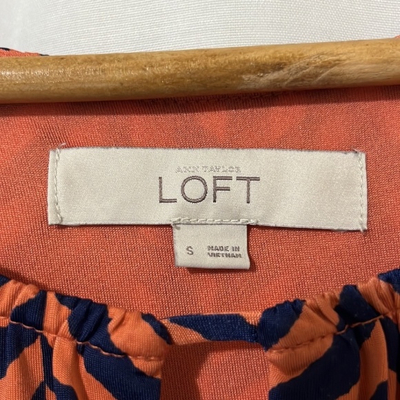 Loft Orange with Blue Striped Halter Maxi Dress a307 - Picture 4 of 6